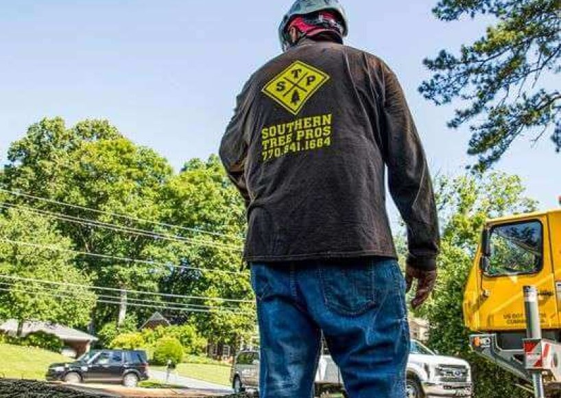 The team completing a tree removal job in Atlanta, GA